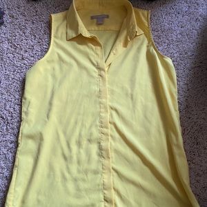 Sunshine yellow sleeveless button up blouse